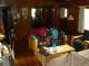 This is the main living area of the cabin, with the big bed