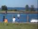 While we waited to find out which ferry we’d be able to take over, the kids played in the field