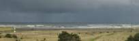 Panoramic view from our balcony, raining out over the water