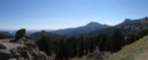 At the Bumpass Hell trail head. Lassen Peak is behind, to the right.