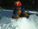 Flynn made a snow fort out of a big snow pile