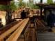 My dad looks on…you can see here the rollers used to carry cut pieces over to the band saw