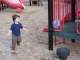 We went out to the playground across the street, to keep the kids busy until cake